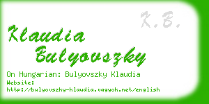 klaudia bulyovszky business card